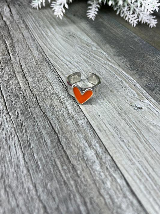 Orange Heart Ring