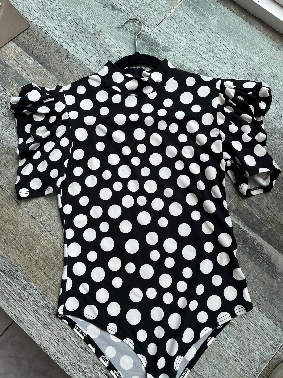 Black Polka Dot Bodysuit