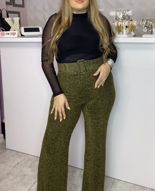 Golden wide leg Pants